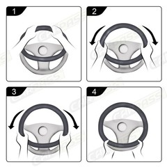Car Pass Line Rider Microfiber Leather Sporty Steering Wheel Cover Universal