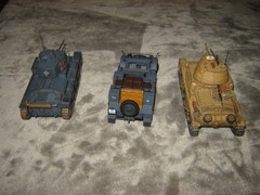 Built Military Vehicles 3 Painted Excellent Condition 1/72 Built Tanks & 6 wheel