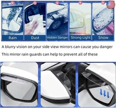 2Pcs Car Rear View Mirror Rain Eyebrows, Universal Car Side Mirror Rain Cover