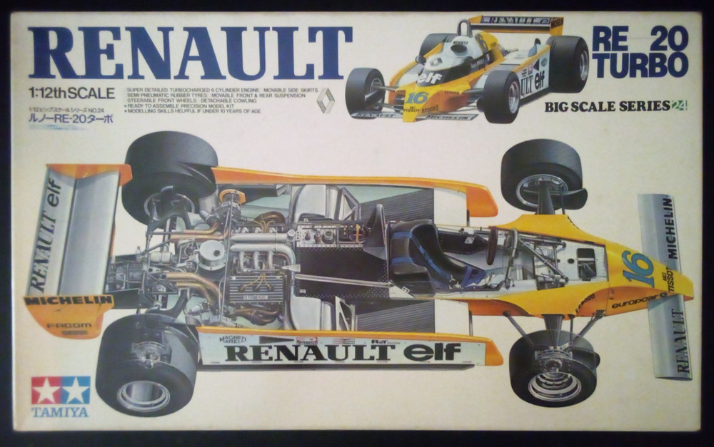 TAMIYA 1/12 MODEL KIT RENAULT RE-20 BIG SCALE SERIES COMPLETE F-1 RACE CAR