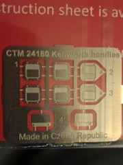 CTM 1/24 1/25 Kenworth Style Door Handles for W900 K100 K123 T600A etc Photoetch
