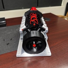 3d Printed V12 Compressed Air Engine Model