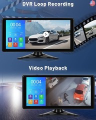Roinvou 4K RV Backup Camera System, 10.36” Touchscreen DVR Quad Split Monitor