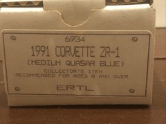1991 Chevrolet Corvette ZR1 Dealer Promo Car QUASAR BLUE 1:25 AMT / ERTL
