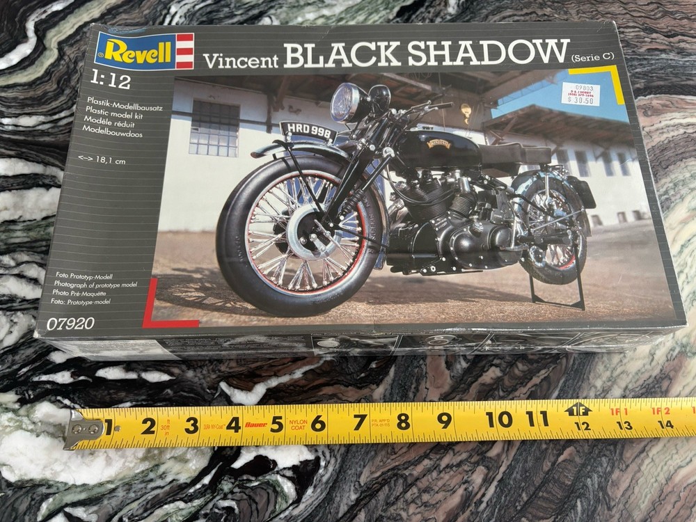 Motorcycle Model Kit. Vintage Revell 1952 Vincent Black Shadow Series C.