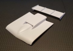 Resin Rear Spoiler & Stinger Hood Combo for ’72*/69 Nova AMT*/Revell 1/25.