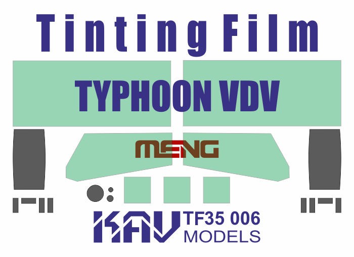 1:35 Window Tint Film for scale model K 4386 Typhoon VDV Meng VS 014