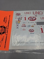 1/24 SLIXX NASCAR #1 -1997 STP OIL TREATMENT Decal Sheet Uno Card Game Advertise