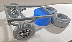 GASSER A/FX FRONT FRAME WITH OPEN HOLE STRAIGHT AXLE AND TIRES & RIMS