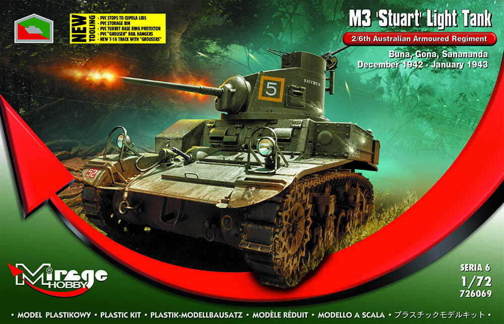 MIRAGE 726069 1:72 M3 ‘STUART’ Light Tank 2/6th Australian Armoured Regiment