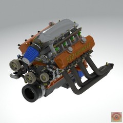 1:8-1:24 Scale 572 Copo Engine, 3D Resin Printed Kit with 4L75E-R Transmission