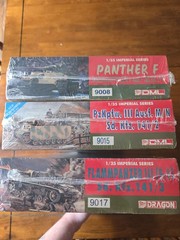 Dragon 1/35 Imperial Panther Panzer III Model Kit Lot 9008 9015 9017