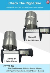 2.5 Inch Exhaust Clamps 2 Packs,2 1/2in Lap Joint Band Clamp 304 Stainless