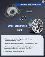 ECCPP 4PCS 5×110 to 5×110 Wheel Spacers Hub Centric 1.5″ (38mm) 5 Lug fit for