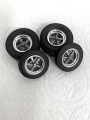 1:43 American Racing Torq Thrust Wheels On Pie Crust Rear and Skinny Front Tires
