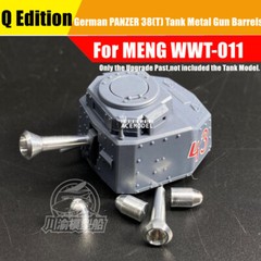 Q Edition German Panzer 38T Tank Metal Gun Barrel+Shells Kit for Meng WWT-011