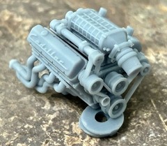 Resin “Cadillac Supercharged” Big Block Engine for scale model cars, 1/24 1/25
