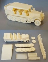 Sd.Kfz.7, 8ton Half Track, AlsaCast 8775.161 New 1/87 Resin Kit Unfinished