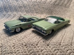 Lot Of 2 Vintage Johan 1961 Rare Green Mopar Car Models Plymouth & Dodge Coupes