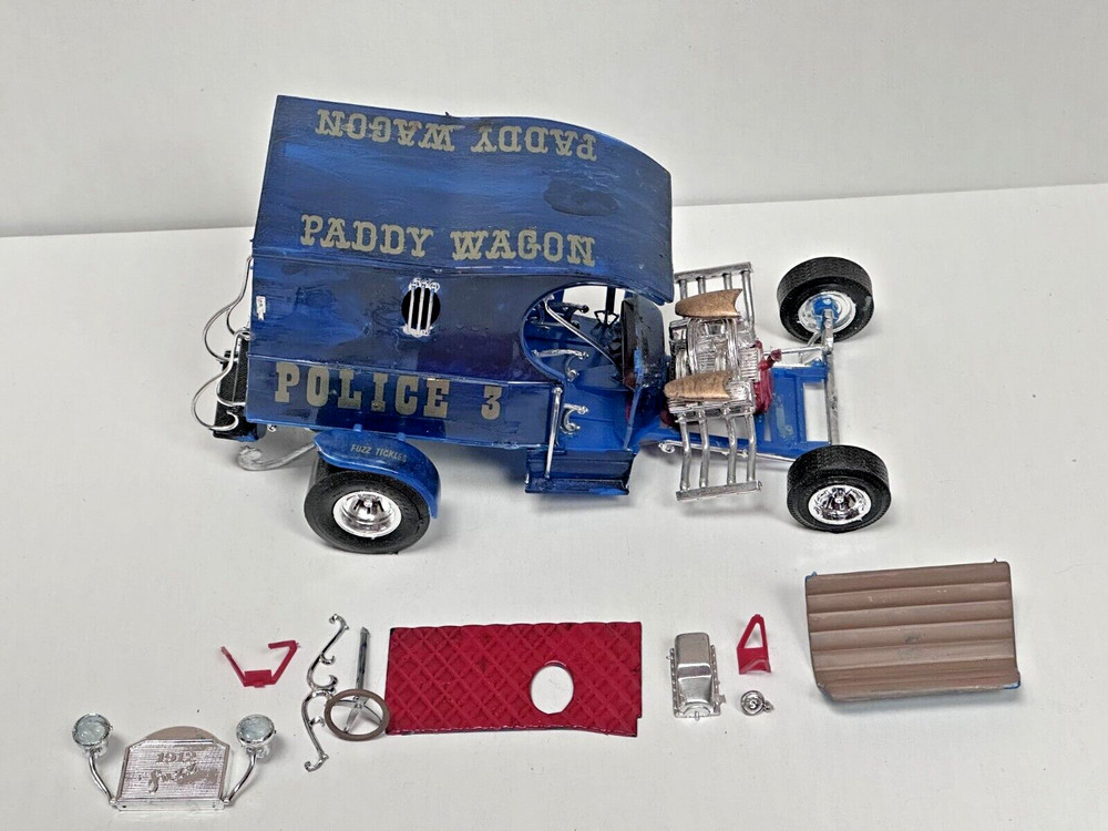 Vintage Monogram Paddy Wagon Police Hot Rod Partially Built Model Kit