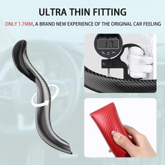 Foan Steering Wheel Covers 3Pcs Carbon Fiber Anti-Skid Clip On Car Steering