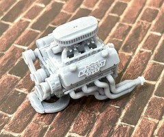 Resin “Big Block Yenko” engine W/Dual Carbs for scale model cars, 1/24 1/25
