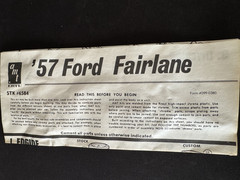 AMT 6584 1/25 57 Ford Fairlane Instruction Sheet Only