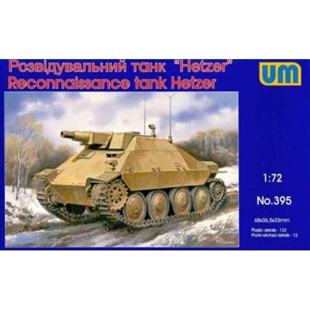 UNIMODELS UM 395 scale models kit 1:72 Hetzer WWII German reconnaissance tank