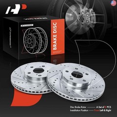 A-Premium 10.83 inch (275mm) Front Drilled and Slotted Disc Brake Rotors