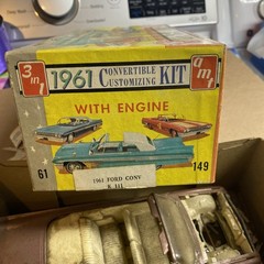 Vintage Rare AMT 1961 Ford Convertible 3 In 1 Kit #149 Started Rebuilder