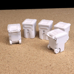 x5 Make It RC 1/24 Scale Trash Cans for RC/Model Car Garage, Shop, Diorama