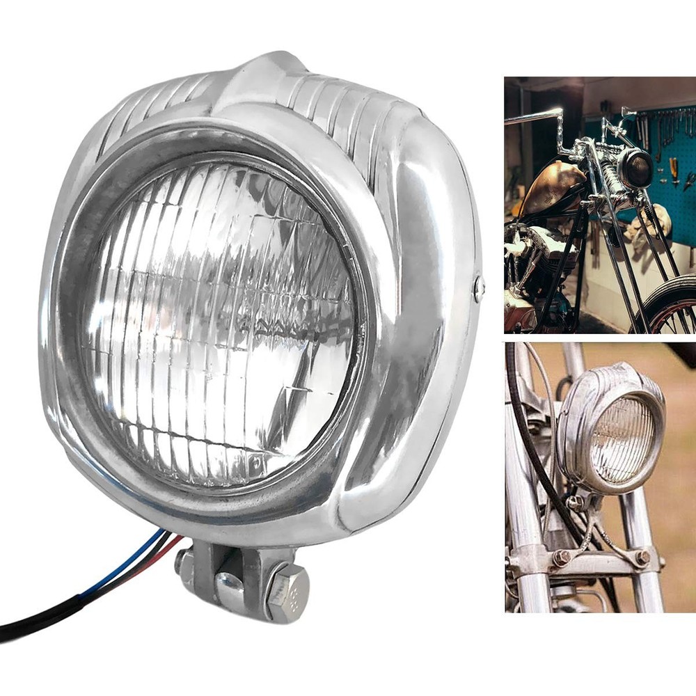 Vintage Polish Custom Harley Cafe Racer Bobber Chopper Motorcycle Headlight