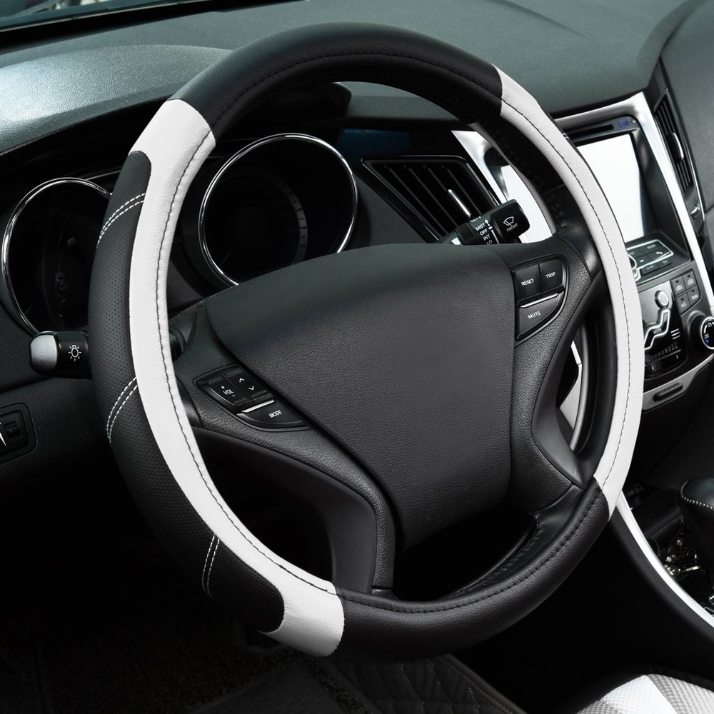 Car Pass Line Rider Microfiber Leather Sporty Steering Wheel Cover Universal