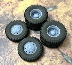 Resin 1/24 Scale: 26-inch “Alcoa Truck” Dually Wheels W/ Commercial Tires