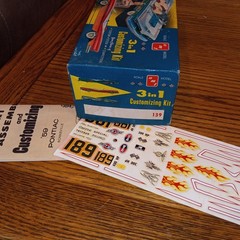 VINTAGE AMT/SMP 1959 PONTIAC CV BOX-INSTRUCTIONS/DECALS ONLY-