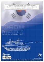1/35 T-80U Main Battle Tank Masking Sheet for RPG Model RPG-35001