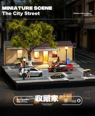 Collector 1:64 Coffee Shop Diorama Car Display Storage Decor Model
