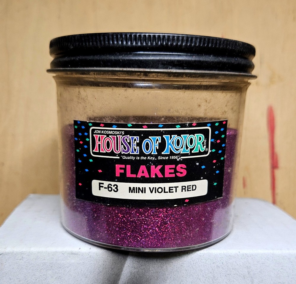 VINTAGE House of Kolor F-63 Mini Kameleon Violet Red Flake, Retired, Partial Jar