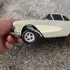 10” solid resin Gasser ‘57Corvette MODEL 57c-104 hot rod car Gray Hand Painted