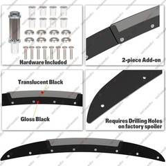 2 Pieces Rear Wickerbill Spoiler Compatible with 2005-2010 Chrysler 300 SRT,