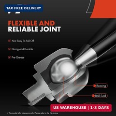 A-Premium Set of 4, Front Inner & Outer Tie Rod End Kits, Compatible with Ford F