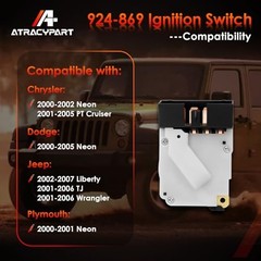 924-869 Ignition Switch, Compatible with 2002-2007 Liberty, 2001-2006 TJ &
