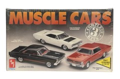 NEW Sealed AMT 3 Muscle Car Kits 66 Fairlane-68 Road Runner-65 GTO “Bent Box”