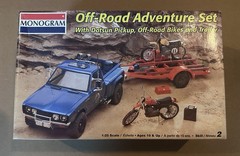 Monogram Off-Road Adventure Set for Datsun Pickup with Bikes and Trailer