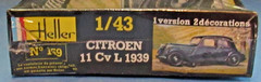 Heller CITROEN 11 Cv L 1939 Car 1/43 Model Kit Racing Sport Model 159 Sealed