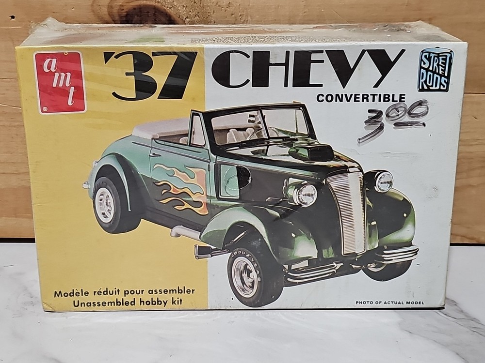 Orig Vtg AMT Street Rods 37 Chevy Convertible Sealed 1/25 Unassembled T141 USA