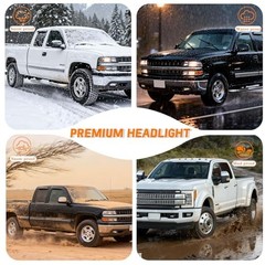 Headlight Assembly, Headlights Kit Compatible Black Housing Clear Reflector