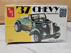 Orig Vtg AMT Street Rods 37 Chevy Convertible Sealed 1/25 Unassembled T141 USA