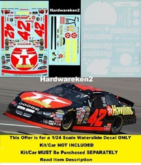 NASCAR DECAL #42 HAVOLINE 2004 DODGE INTREPID JAMIE McMURRAY 1/24 JWTBM