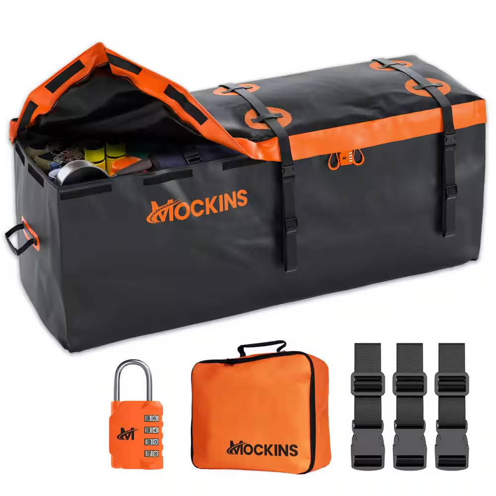 16 Cu.Ft Waterproof Cargo Carrier Bag – 58 In.X 24 In.X 20 In. – Hitch Bag + Loc